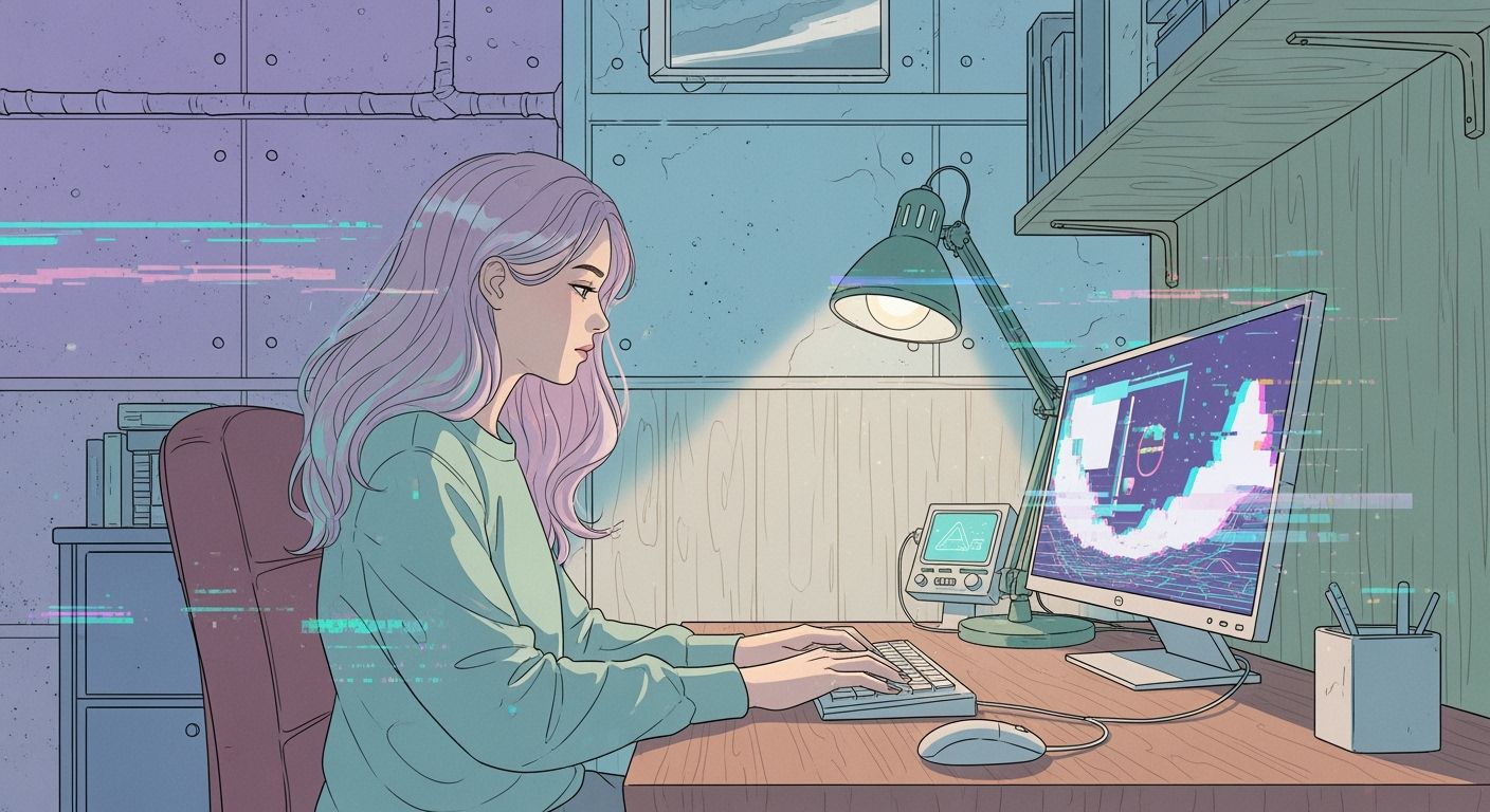 woman chatting with AI