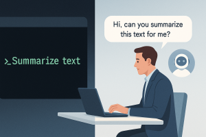 man asks computer a question